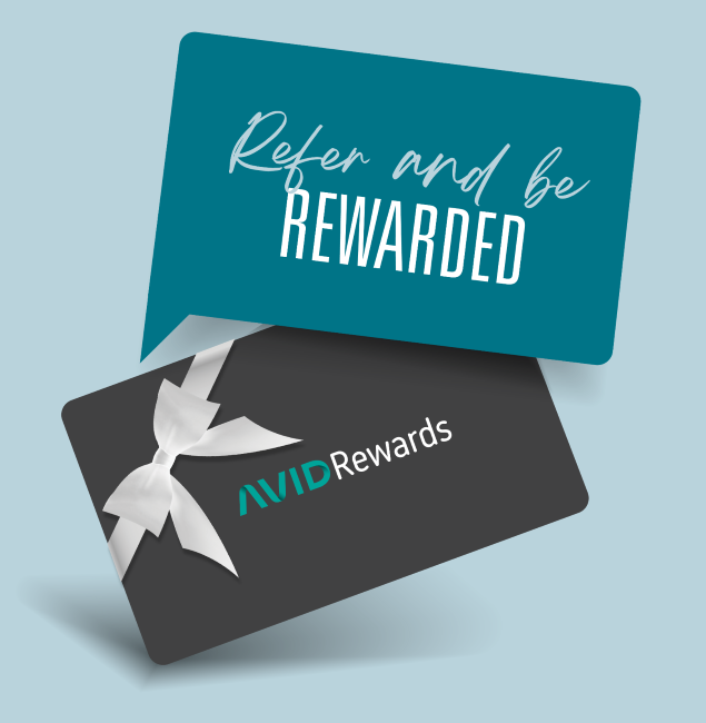Refer and be rewarded AVID Rewards cards